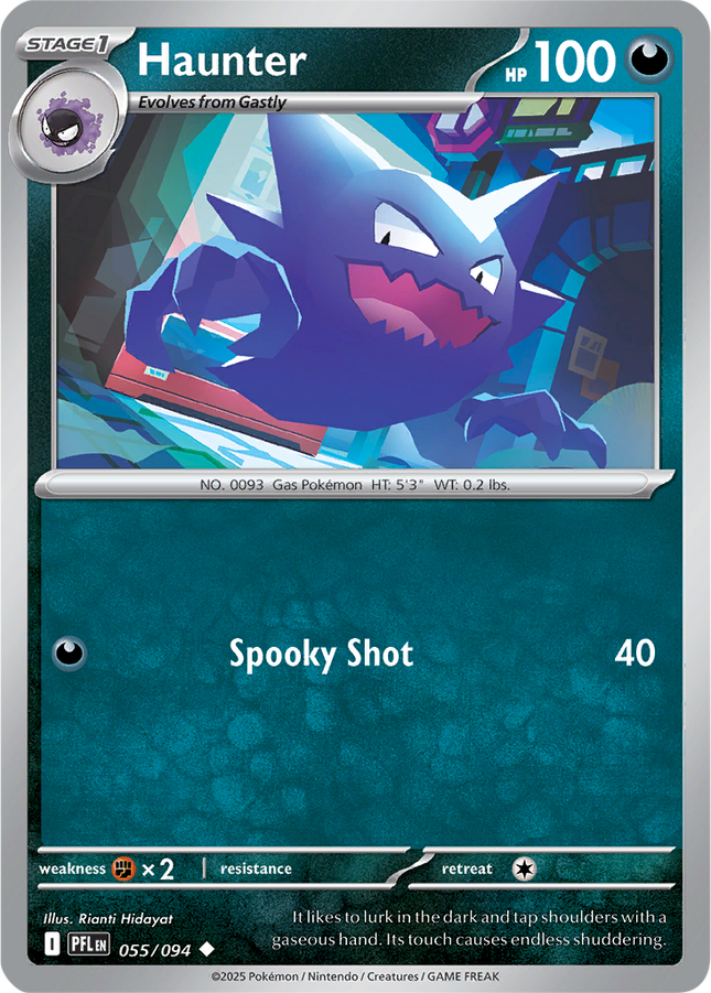 Haunter 055/094 Non-Holo Phantasmal Flames Pokemon Card