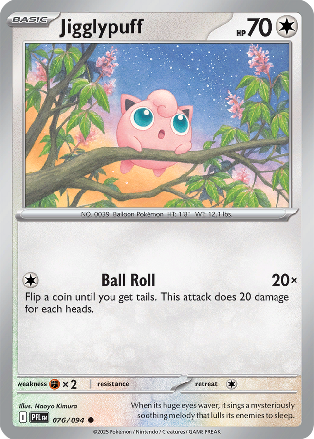 Jigglypuff 076/094 Non-Holo Phantasmal Flames Pokemon Card