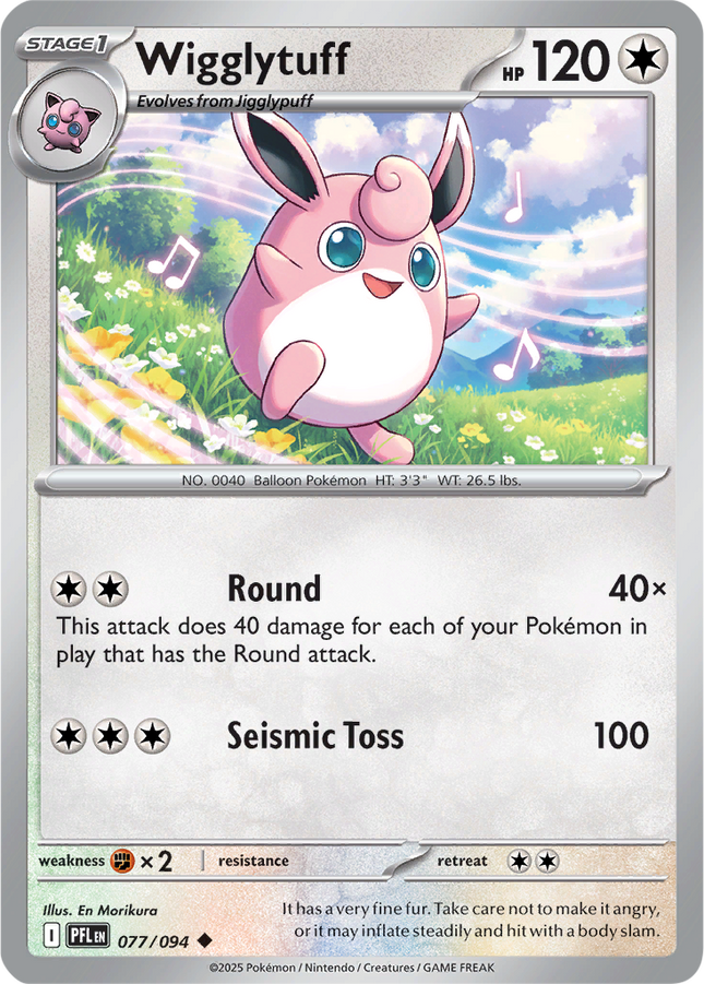 Wigglytuff 077/094 Non-Holo Phantasmal Flames Pokemon Card
