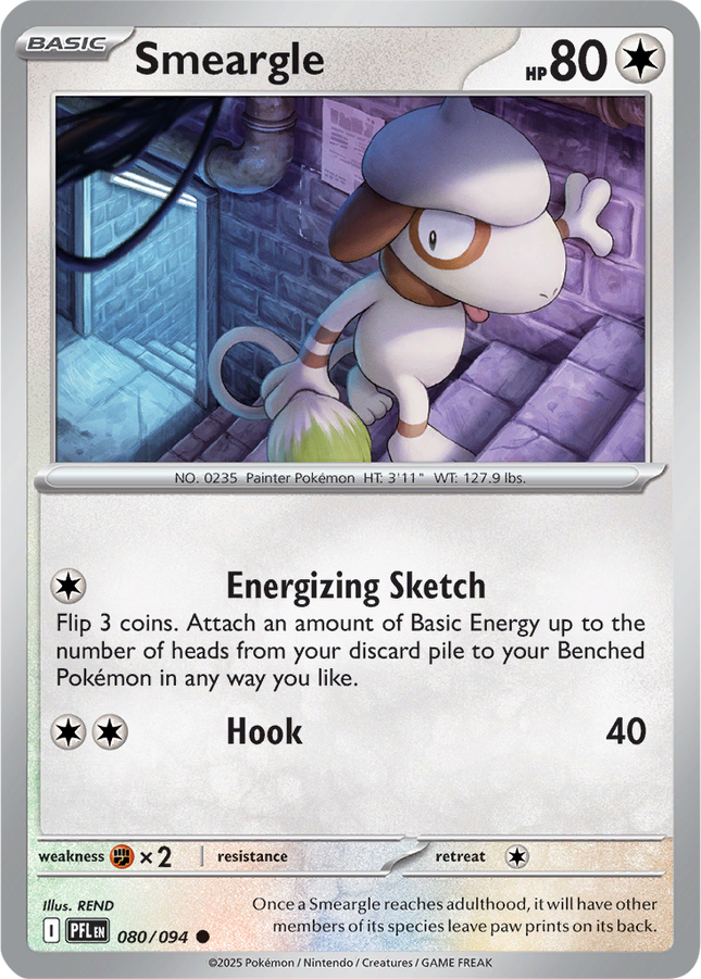 Smeargle 080/094 Non-Holo Phantasmal Flames Pokemon Card