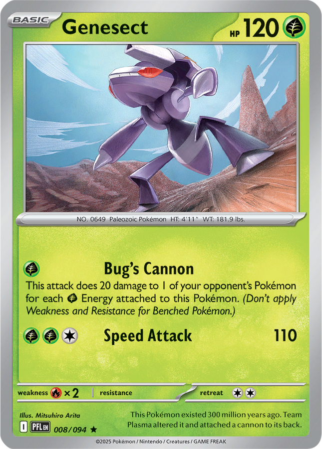 Genesect 008/094 Reverse Holo Phantasmal Flames Pokemon Card