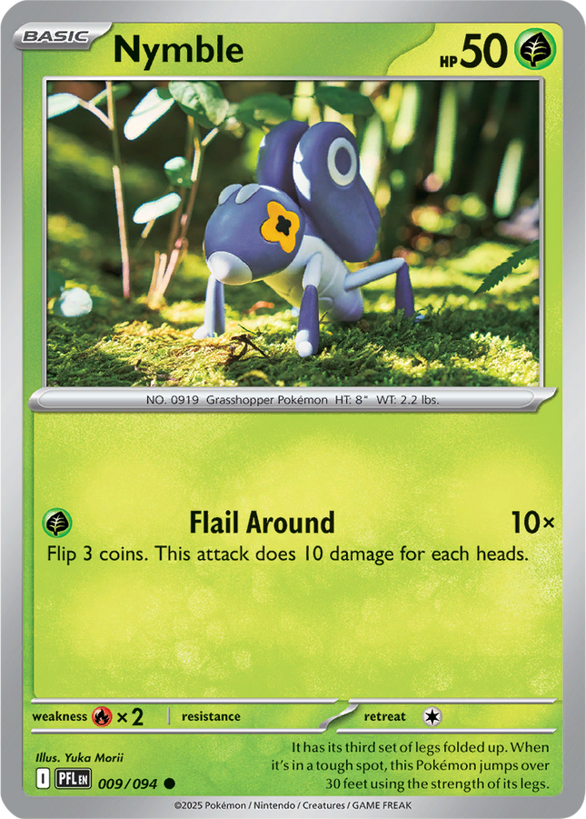 Nymble 009/094 Reverse Holo Phantasmal Flames Pokemon Card