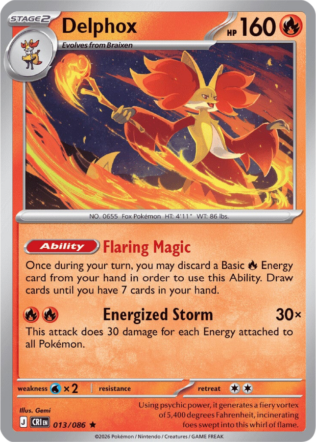 Delphox 013 086 Chaos Rising Build And Battle Non Holo