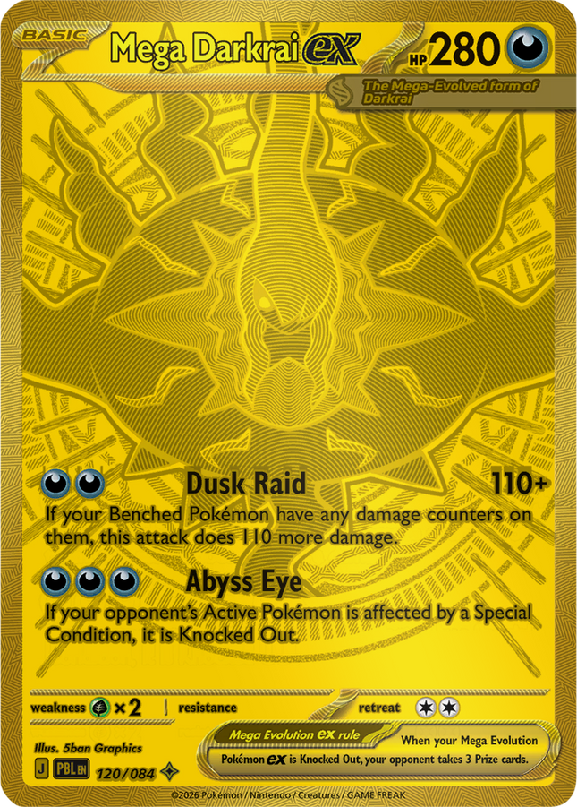 Mega Darkrai ex 120/084 Mega Hyper Rare Pitch Black Pokemon Card