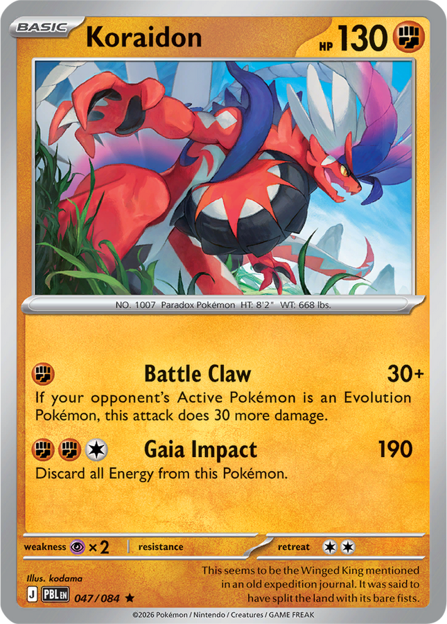 Koraidon 047/084 Non-Holo Pitch Black Pokemon Card