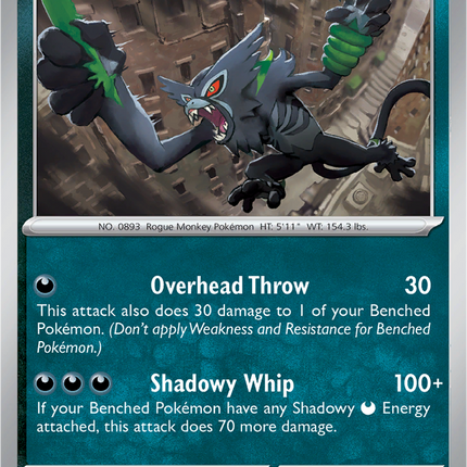 Zarude 056/084 Non-Holo Pitch Black Pokemon Card