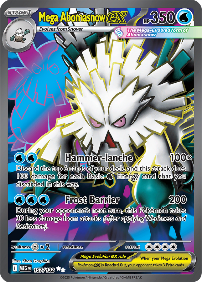 Mega Abomasnow ex 157/132 Ultra Rare Full Art Mega Evolution Pokemon Card