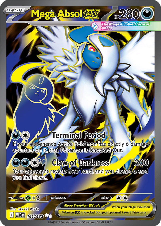 Mega Absol ex 161/132 Ultra Rare Full Art Mega Evolution Pokemon Card