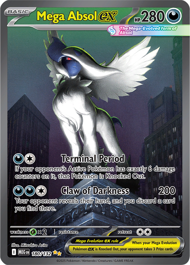 Mega Absol ex 180/132 Special Illustration Rare Full Art Mega Evolution Pokemon Card