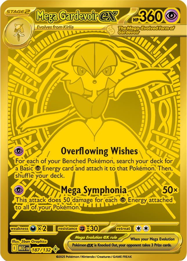 Mega Gardevoir ex 187/132 Mega Hyper Rare Full Art Mega Evolution Pokemon Card