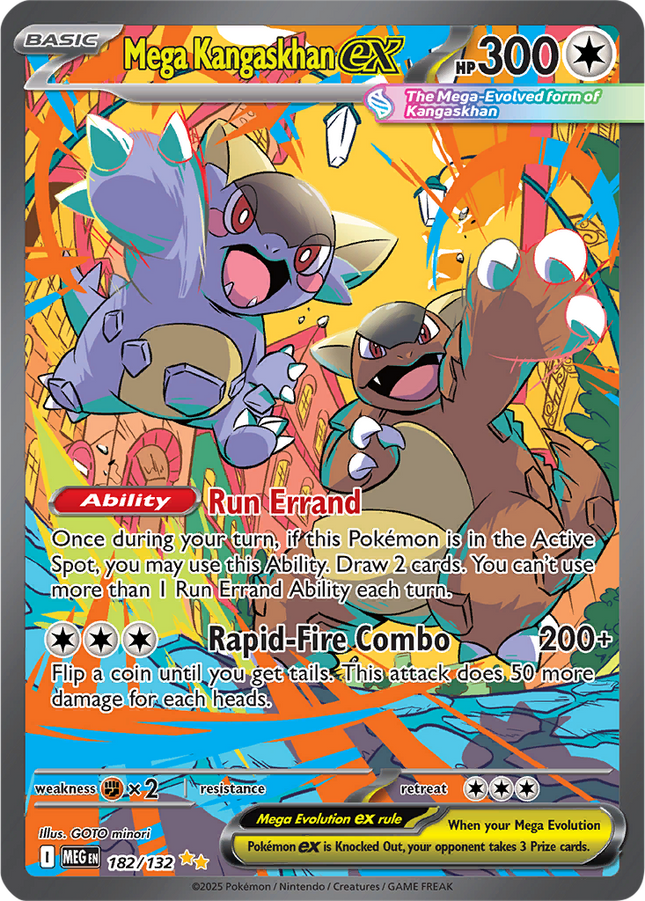 Mega Kangaskhan ex 182/132 Special Illustration Rare Full Art Mega Evolution Pokemon Card