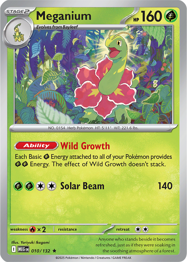 Meganium 010/132 Holo Mega Evolution Pokemon Card