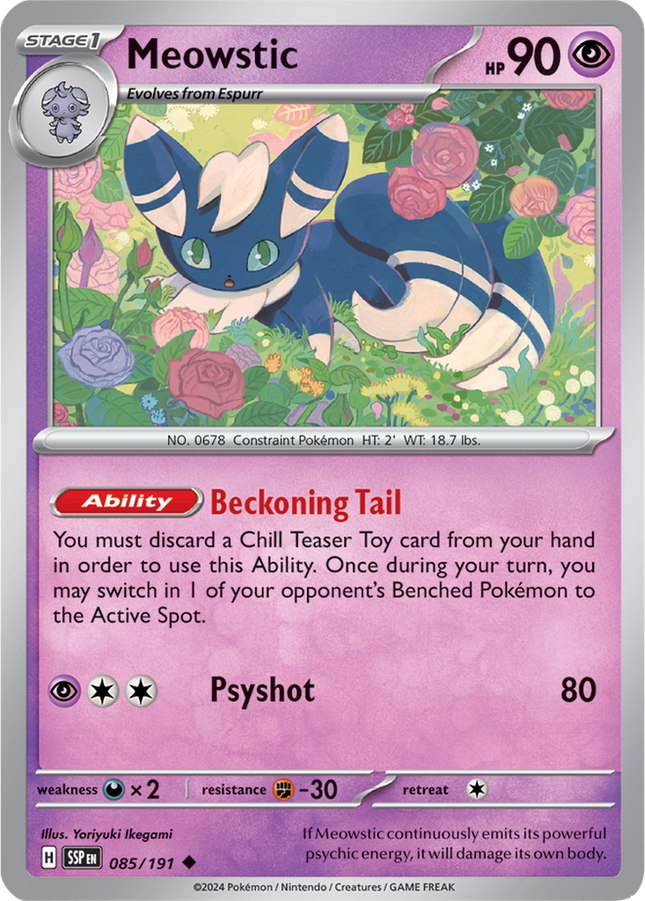Meowstic 085/191 Reverse Holo Surging Sparks Pokemon Card