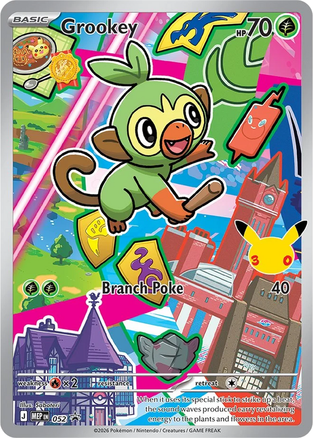 Grookey MEP 052 First Partner Series 2 30th Anniversary Holo Promo