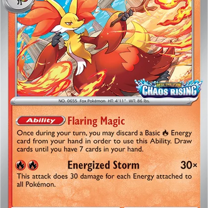 Delphox MEP 074 Chaos Rising Prerelease Staff Stamped Holo