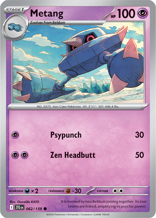 Metang 062/159 Reverse Holo Journey Together Pokemon Card