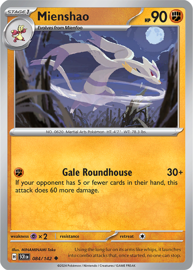 Mienshao 084/142 Non-Holo Stellar Crown Pokemon Card