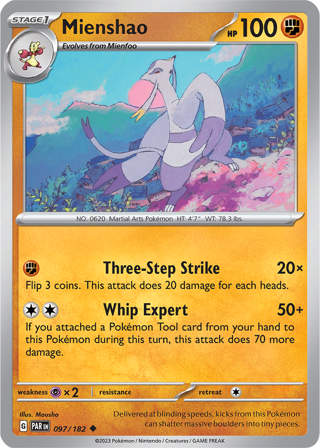 Mienshao 097/182 Non-Holo Paradox Rift Pokemon Card