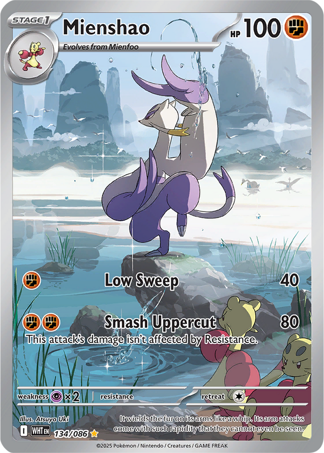 Mienshao 134/086 Illustration Rare White Flare Pokemon Card