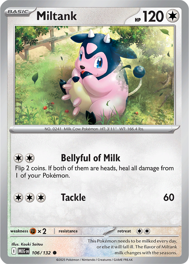 Miltank 106/132 Non-Holo Mega Evolution Pokemon Card