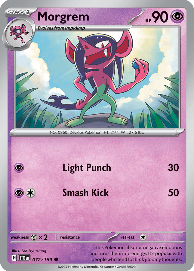 Morgrem 072/159 Non-Holo Journey Together Pokemon Card