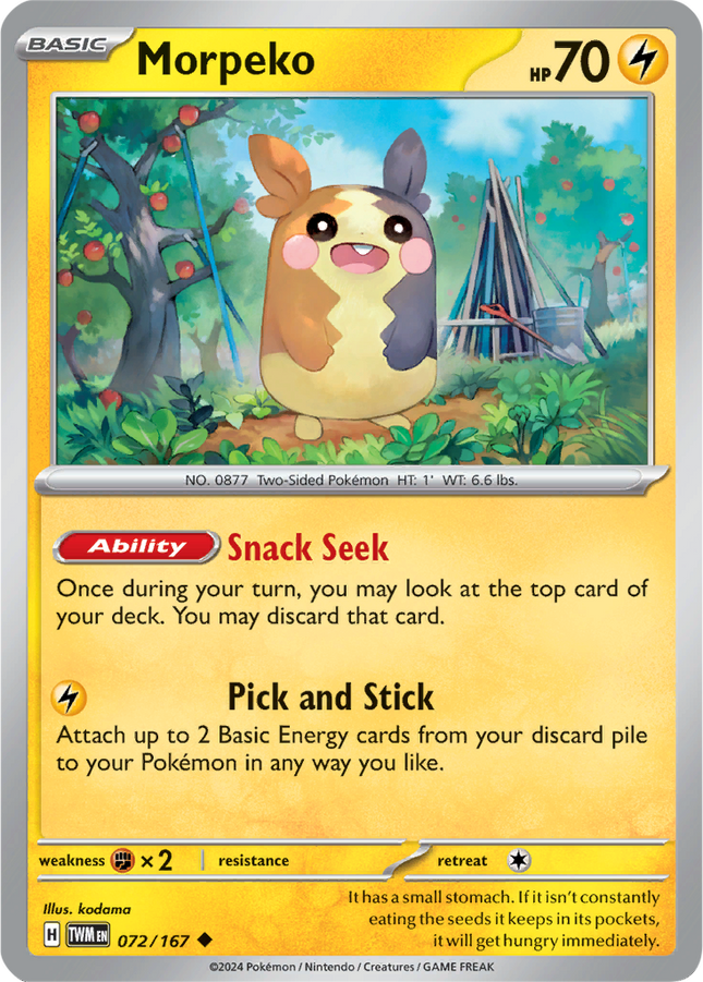Morpeko 072/167 Non-Holo Twilight Masquerade Pokemon Card