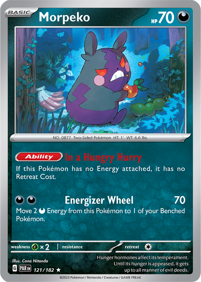 Morpeko 121/182 Non-Holo Paradox Rift Pokemon Card