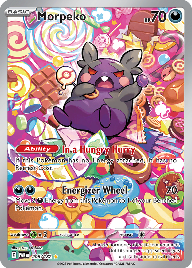 Morpeko 206/182 Illustration Rare Paradox Rift Pokemon Card