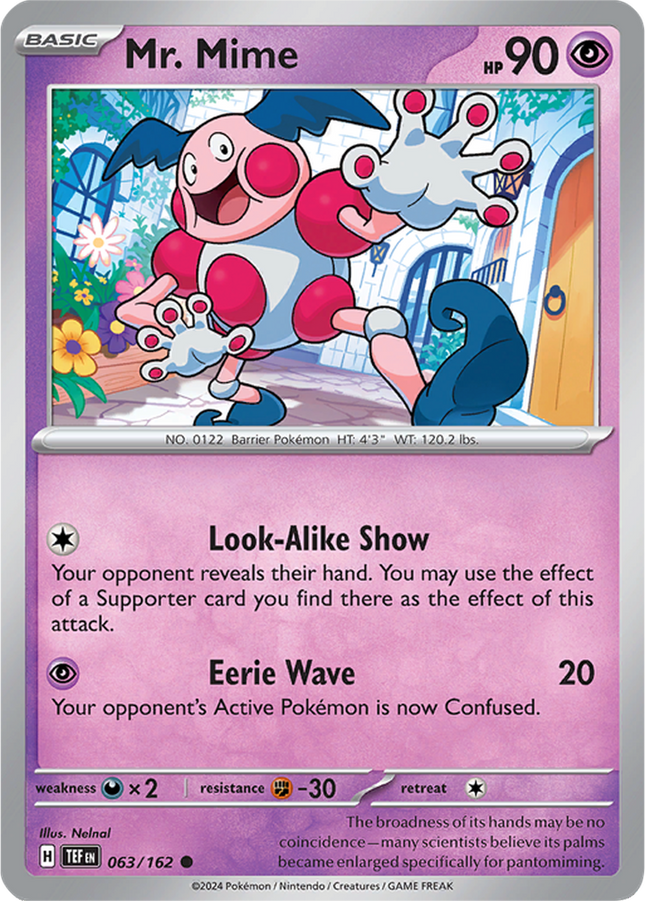 Mr. Mime 063/162 Non-Holo Temporal Forces Pokemon Card