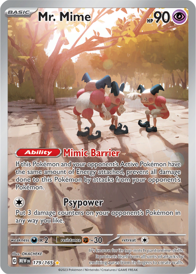 Mr. Mime 179/165 Illustration Rare 151 Pokemon Card