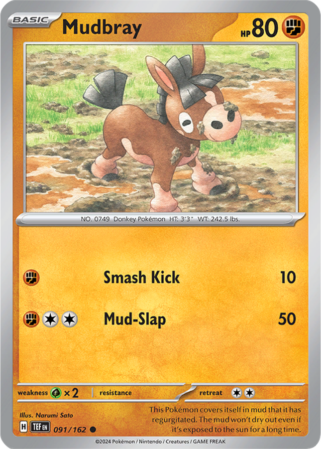 Mudbray 091/162 Reverse Holo Temporal Forces Pokemon Card
