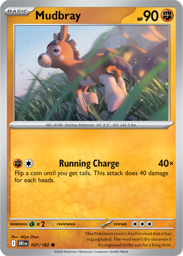 Mudbray 107/182 Non-Holo Destined Rivals Pokemon Card