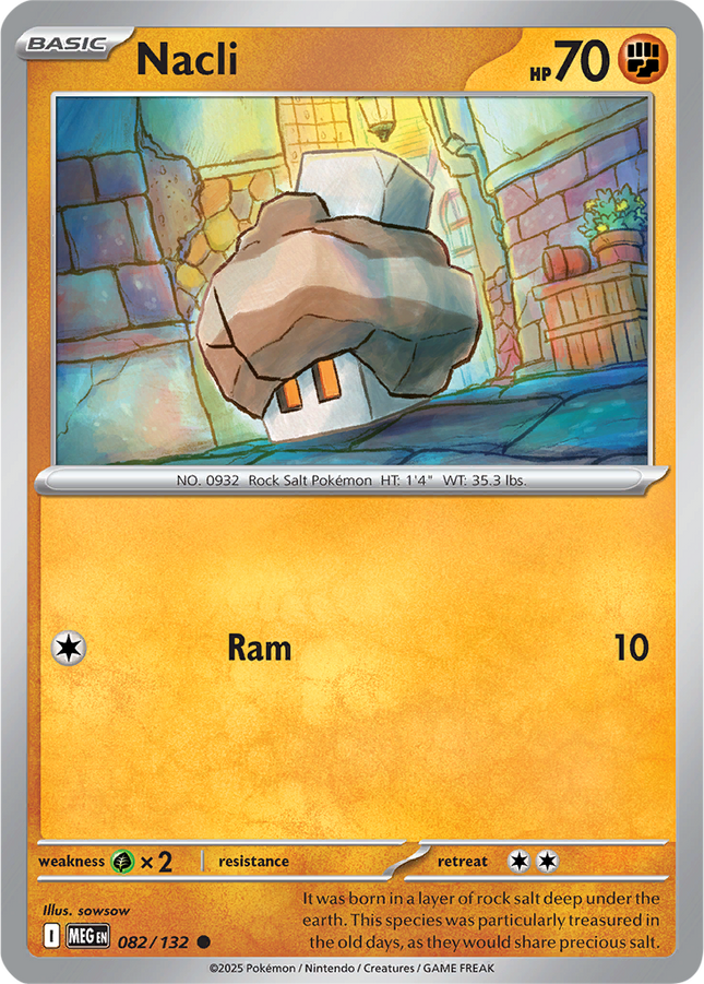 Nacli 082/132 Reverse Holo Mega Evolution Pokemon Card