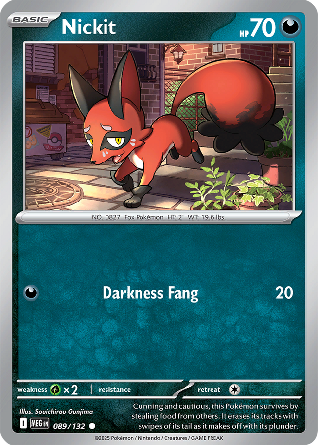 Nickit 089/132 Reverse Holo Mega Evolution Pokemon Card