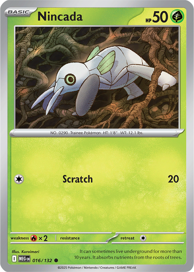 Nincada 016/132 Non-Holo Mega Evolution Pokemon Card