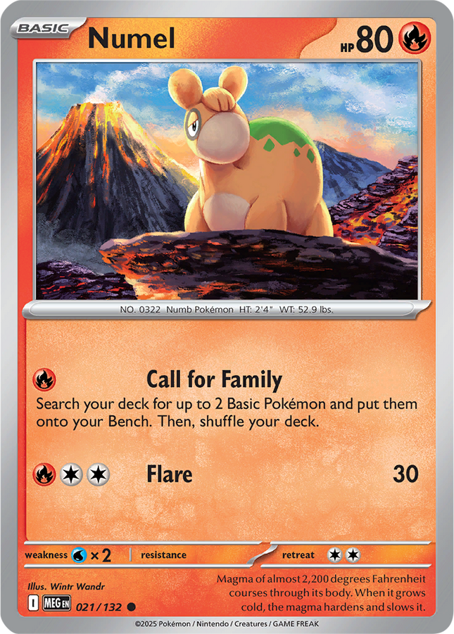 Numel 021/132 Reverse Holo Mega Evolution Pokemon Card