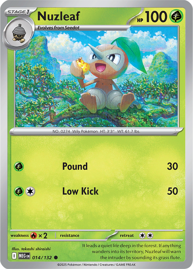 Nuzleaf 014/132 Non-Holo Mega Evolution Pokemon Card