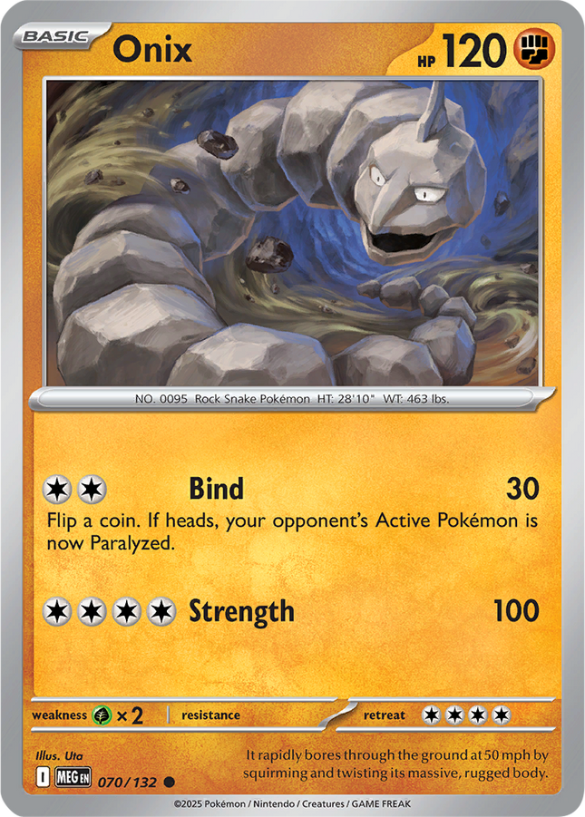 Onix 070/132 Non-Holo Mega Evolution Pokemon Card