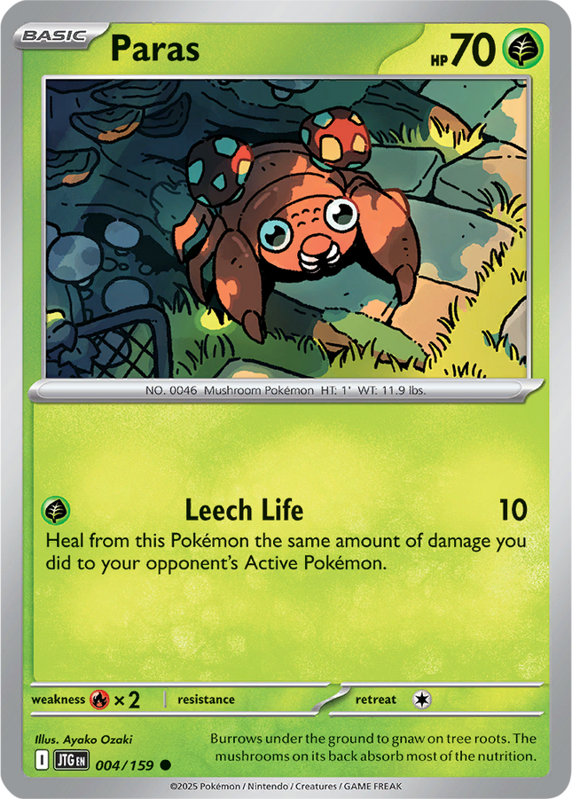 Paras 004/159 Non-Holo Journey Together Pokemon Card