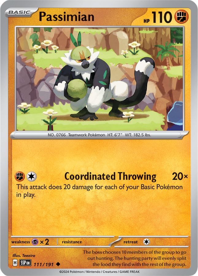 Passimian 111/191 Reverse Holo Surging Sparks Pokemon Card