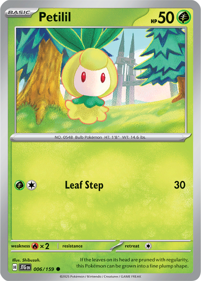 Petilil 006/159 Non-Holo Journey Together Pokemon Card