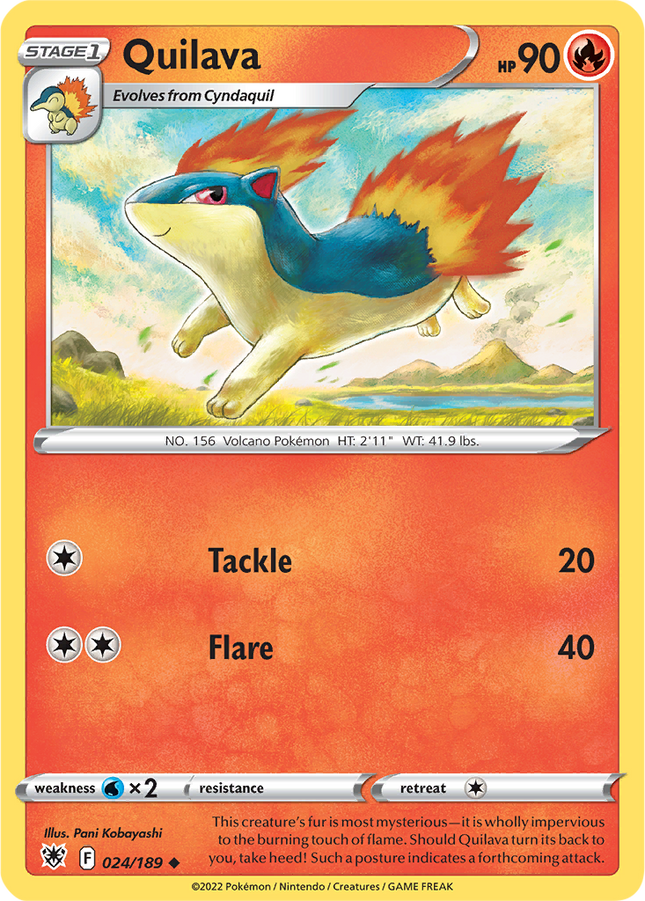 Quilava 024/189 Reverse Holo Astral Radiance Pokemon Card