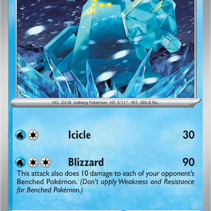 Regice 042/159 Non-Holo Journey Together Pokemon Card