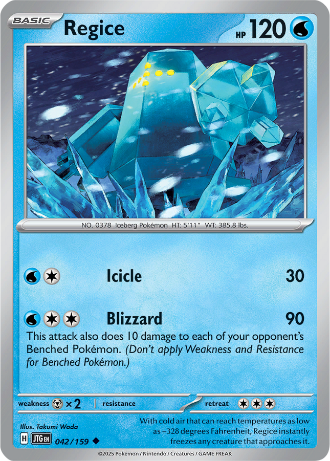 Regice 042/159 Reverse Holo Journey Together Pokemon Card