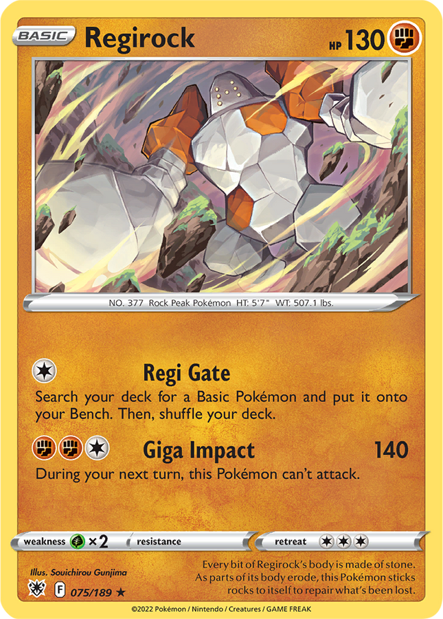 Regirock 075/189 Reverse Holo Astral Radiance Pokemon Card