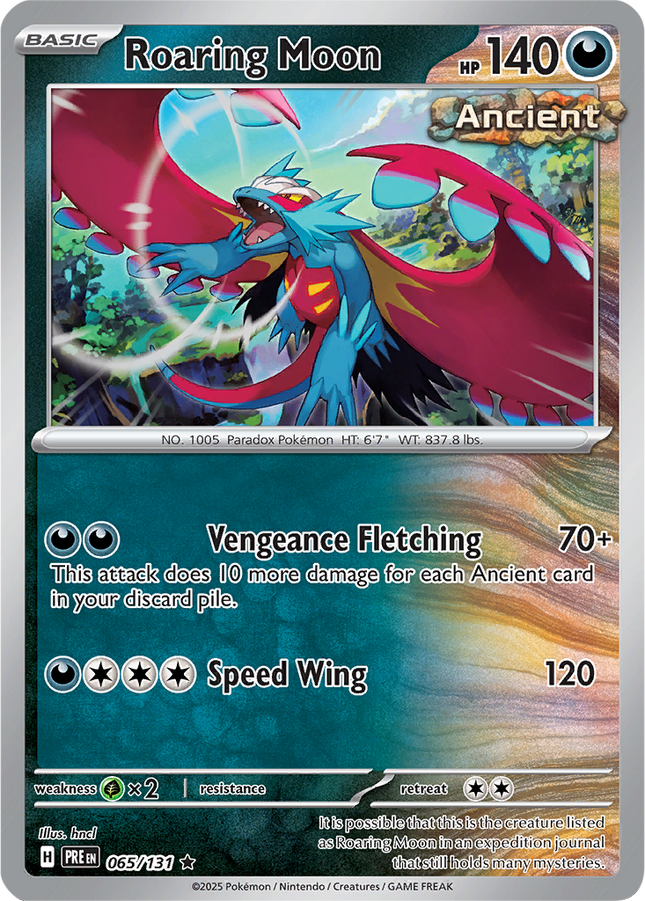 Roaring Moon 065/131 Reverse Holo Prismatic Evolutions Pokemon Card