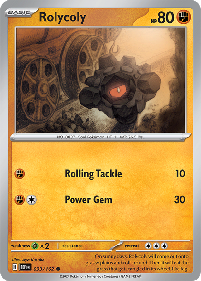 Rolycoly 093/162 Non-Holo Temporal Forces Pokemon Card