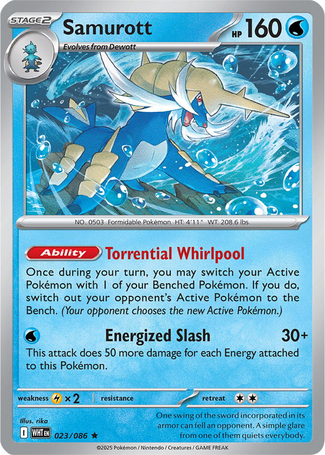 Samurott 023/086 Holo White Flare Pokemon Card
