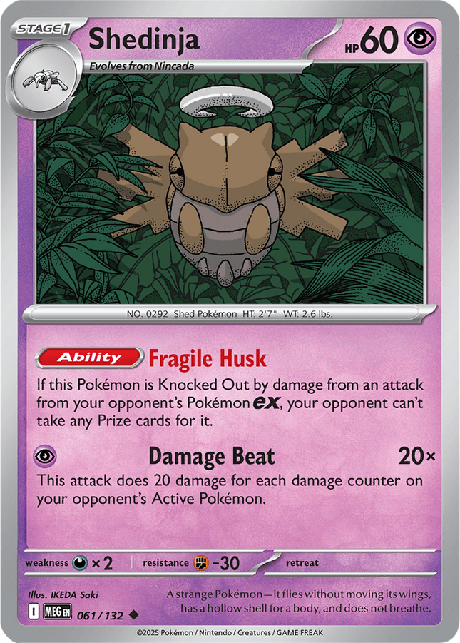 Shedinja 061/132 Non-Holo Mega Evolution Pokemon Card
