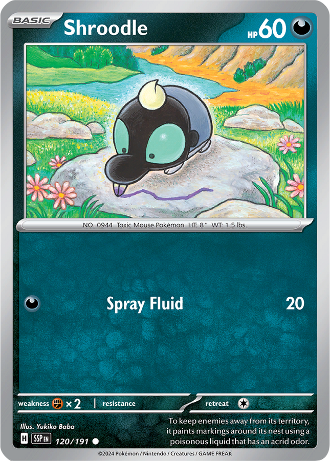 Shroodle 120/191 Non-Holo Surging Sparks Pokemon Card